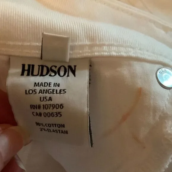 Hudson White Beth Baby Boot Cut Mid Rise Jeans 29 X 34 - Picture 13 of 13